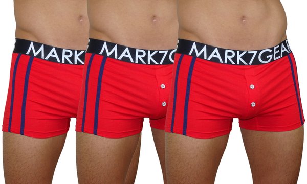 Kelson Triple Pack Trunks, Chili Red with SPORT SUPPORT
